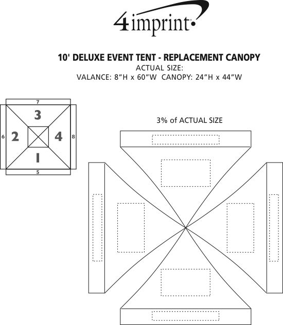 Imprint Area of Deluxe 10' Event Tent - Replacement Canopy