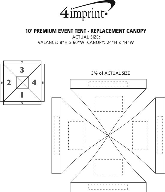 Imprint Area of Premium 10' Event Tent - Replacement Canopy
