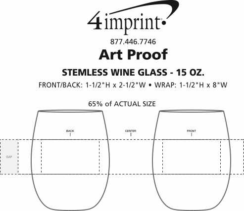 Imprint Area of Stemless Wine Glass - 15 oz.