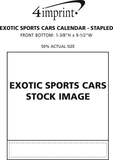 Imprint Area of Exotic Sports Cars Calendar - Stapled