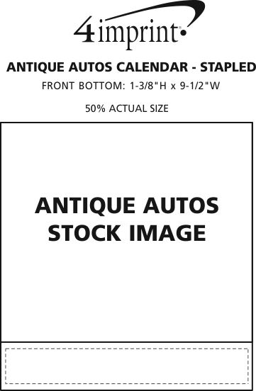 Imprint Area of Antique Autos Calendar - Stapled