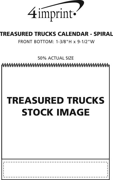 Imprint Area of Treasured Trucks Calendar - Spiral