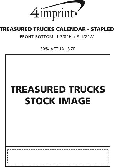 Imprint Area of Treasured Trucks Calendar - Stapled