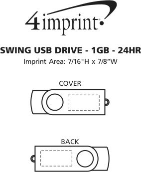 Imprint Area of Swing USB Drive - 1GB - 24 hr