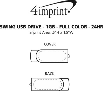Imprint Area of Swing USB Drive - 1GB - Full Color - 24 hr