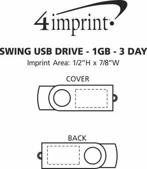 Imprint Area of Swing USB Drive - 1GB - 3 Day