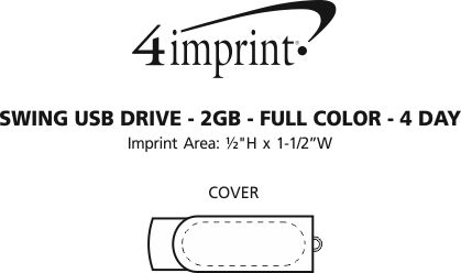 Imprint Area of Swing USB Drive - 2GB - Full Color - 3 Day