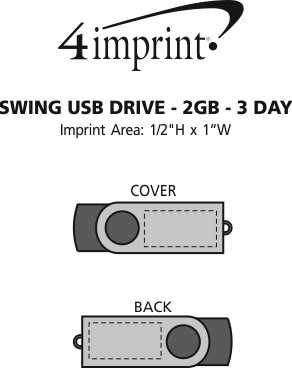 Imprint Area of Swing USB Drive - 2GB - 3 Day