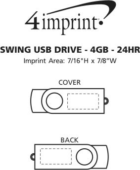 Imprint Area of Swing USB Drive - 4GB - 24 hr