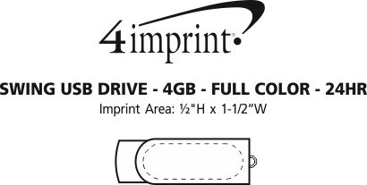 Imprint Area of Swing USB Drive - 4GB - Full Color - 24 hr