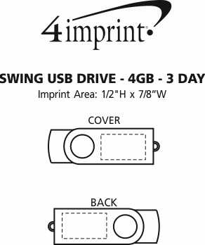 Imprint Area of Swing USB Drive - 4GB - 3 Day