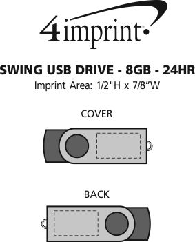 Imprint Area of Swing USB Drive - 8GB - 24 hr