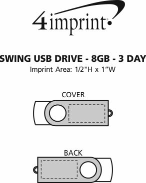 Imprint Area of Swing USB Drive - 8GB - 3 Day
