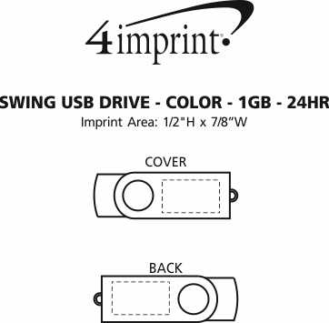 Imprint Area of Swing USB Drive - Color - 1GB - 24 hr