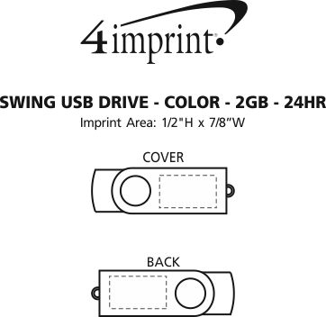 Imprint Area of Swing USB Drive - Color - 2GB - 24 hr