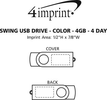 Imprint Area of Swing USB Drive - Color - 4GB - 3 Day