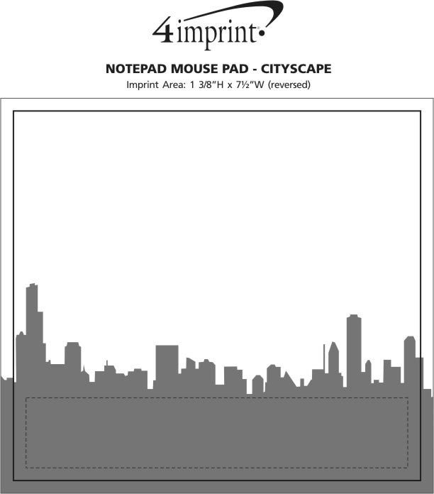 Imprint Area of Notepad Mouse Pad - Cityscape