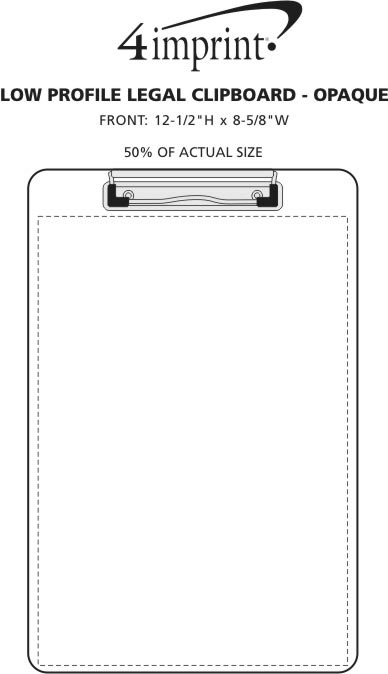 Imprint Area of Low Profile Legal Clipboard - Opaque