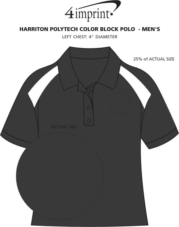 Imprint Area of Harriton Polytech Colorblock Polo - Men's