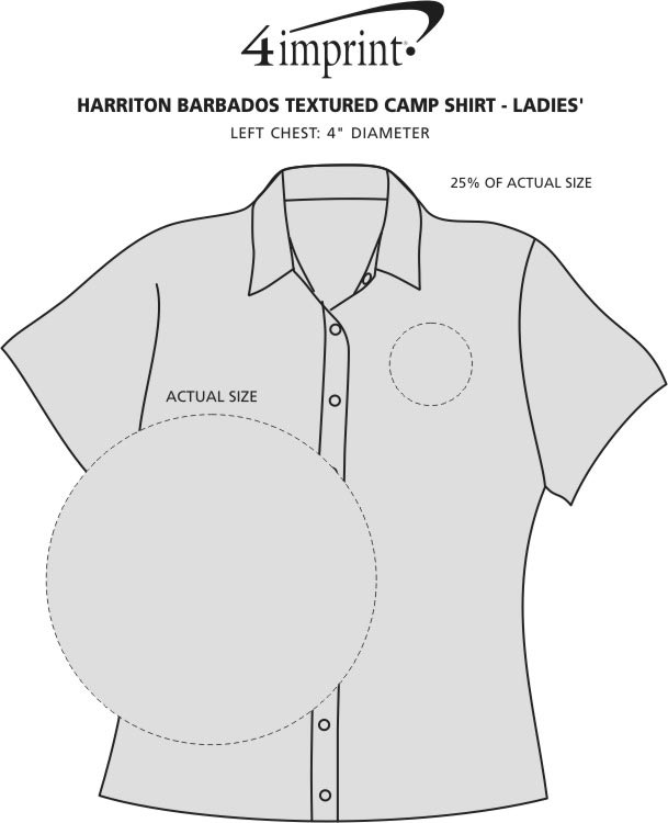 Imprint Area of Harriton Barbados Textured Camp Shirt - Ladies'