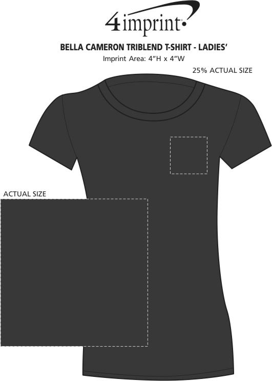 Imprint Area of Bella+Canvas Tri-Blend T-Shirt - Ladies'