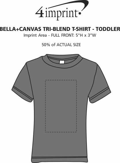 Imprint Area of Bella+Canvas Tri-Blend T-Shirt - Toddler
