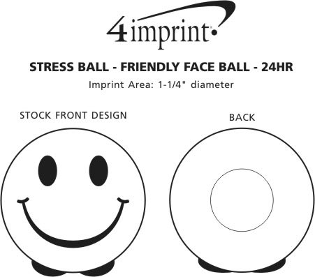 Imprint Area of Friendly Face Stress Ball - 24 hr