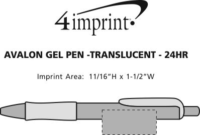 Imprint Area of Avalon Gel Pen - Translucent - 24 hr