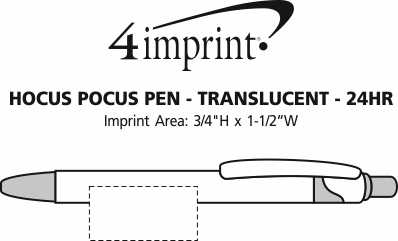 Imprint Area of Hocus Pocus Pen - Translucent - 24 hr