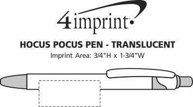 Imprint Area of Hocus Pocus Pen - Translucent