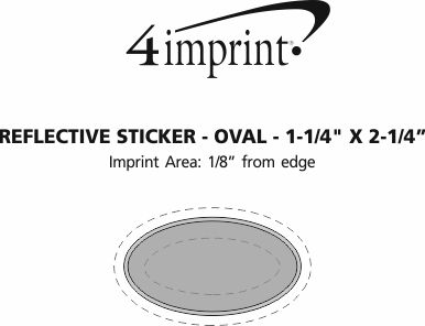 Imprint Area of Reflective Sticker - Oval - 1-1/4" x 2-1/4"