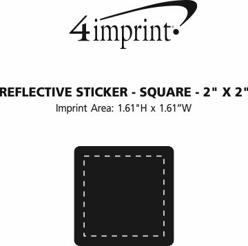 Imprint Area of Reflective Sticker - Square - 2" x 2"
