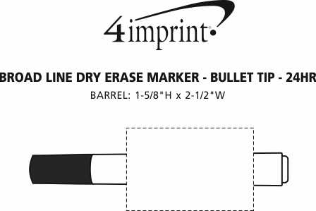 Imprint Area of Broad Line Dry Erase Marker - Bullet Tip - 24 hr