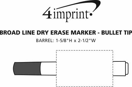 Imprint Area of Broad Line Dry Erase Marker - Bullet Tip