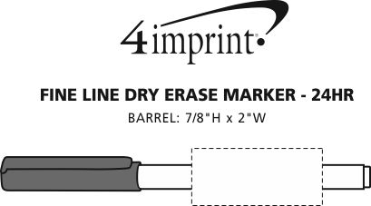 Imprint Area of Fine Line Dry Erase Marker - 24 hr