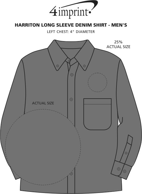 Imprint Area of Washed Denim Long Sleeve Shirt - Men's