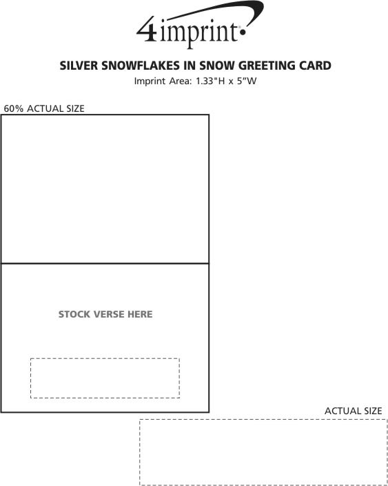 Imprint Area of Silver Snowflakes in Snow Greeting Card
