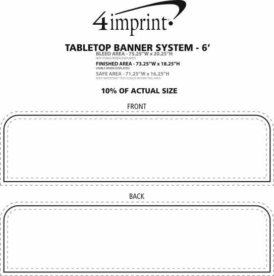 Imprint Area of Tabletop Banner System - 6'