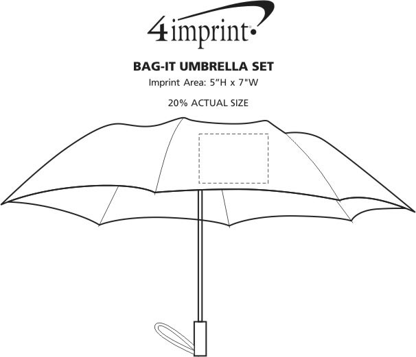Imprint Area of Bag-it Umbrella Set - 42" Arc