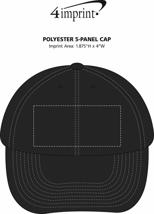 Imprint Area of Polyester 5-Panel Cap