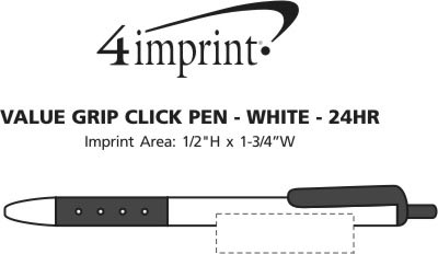 Imprint Area of Grip Click Pen - White - 24 hr