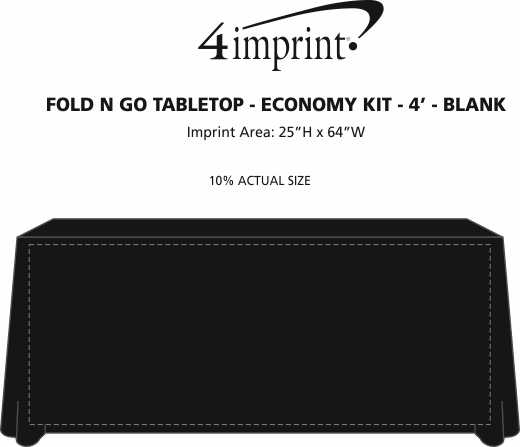 Imprint Area of Fold N Go Tabletop Kit - 4' - Blank