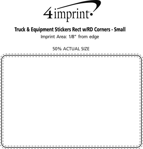 Imprint Area of Truck & Equipment Stickers - Rectangle with Round Corners - Small