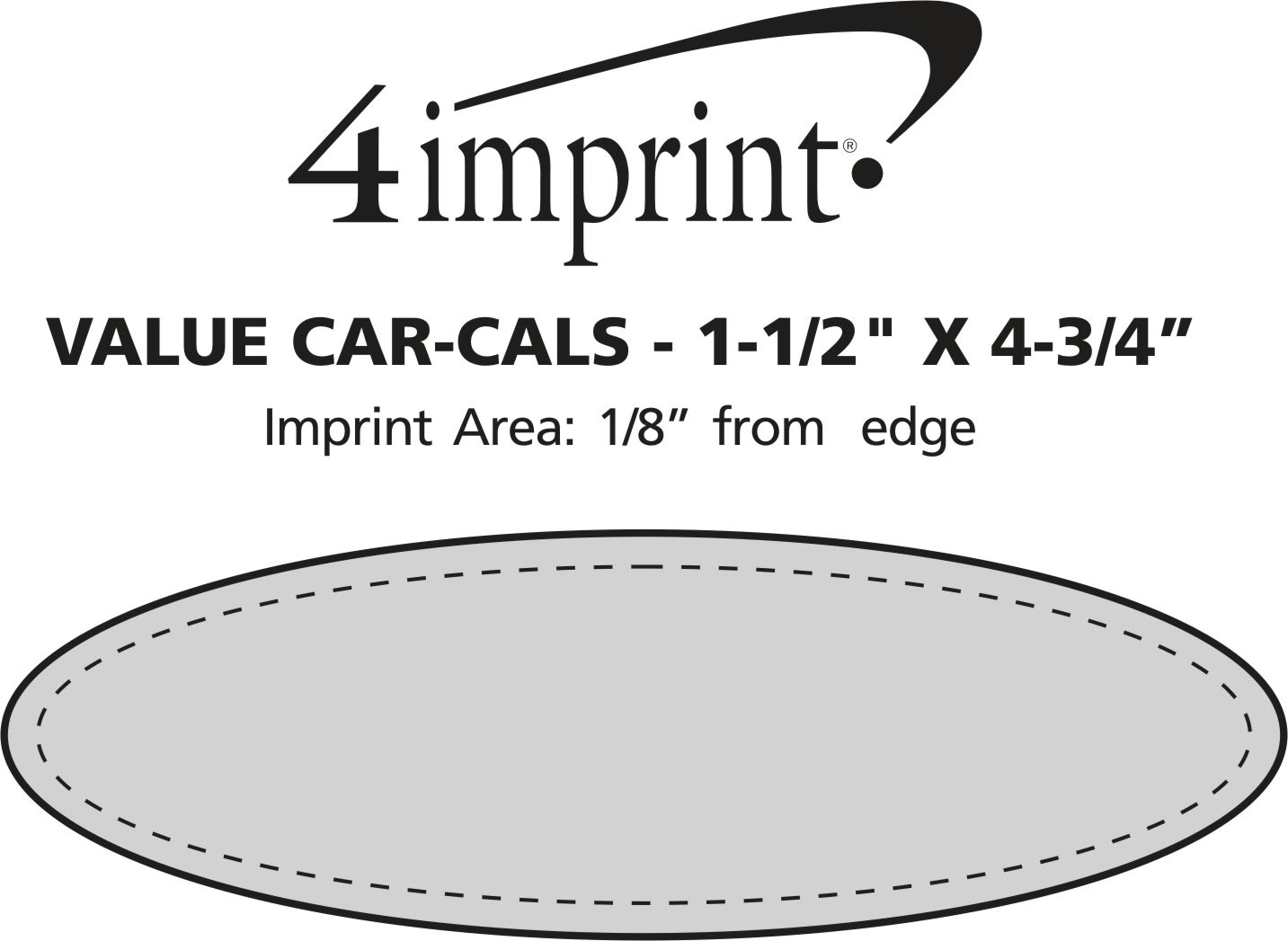 Imprint Area of Car-Cals - 1-1/2" x 4-3/4"
