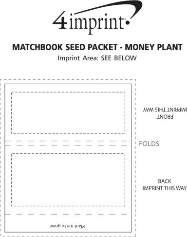 Imprint Area of Matchbook Seed Packet - Money Plant