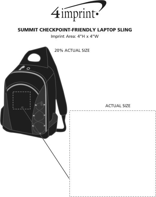 Imprint Area of Summit Checkpoint-Friendly Laptop Sling