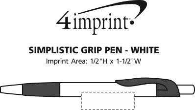 Imprint Area of Simplistic Grip Pen - White