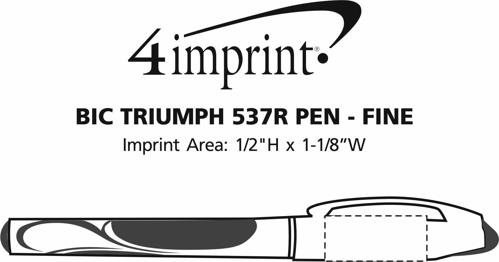 Imprint Area of Bic Triumph 537R Pen - Fine