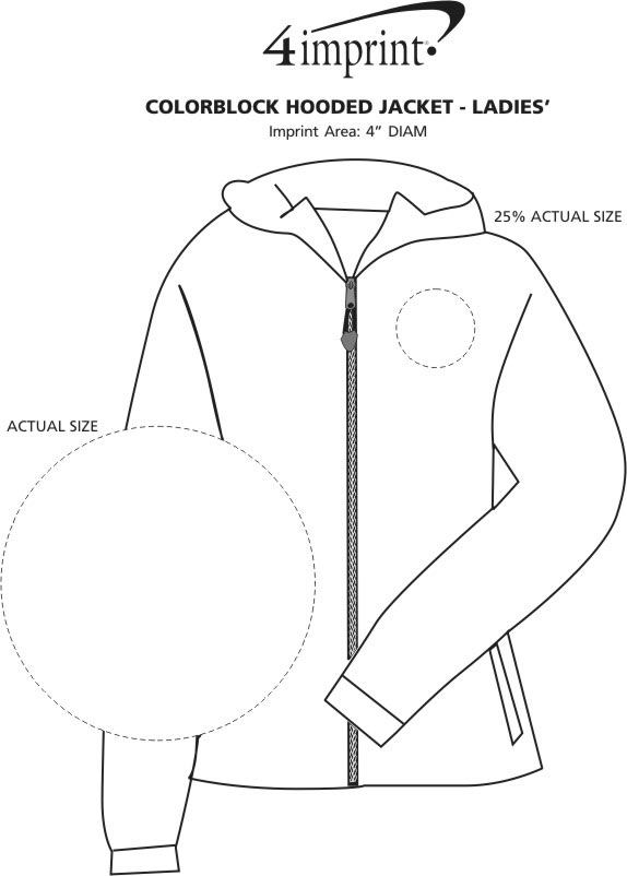 Imprint Area of Colorblock Hooded Jacket - Ladies'