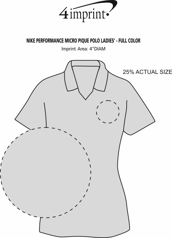 Imprint Area of Nike Performance Tech Pique Polo - Ladies' - Full Color